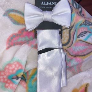 Matching white bow tie